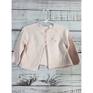 Cuddle Bear baby girl pink cardigan with floral embellishments size 18 months